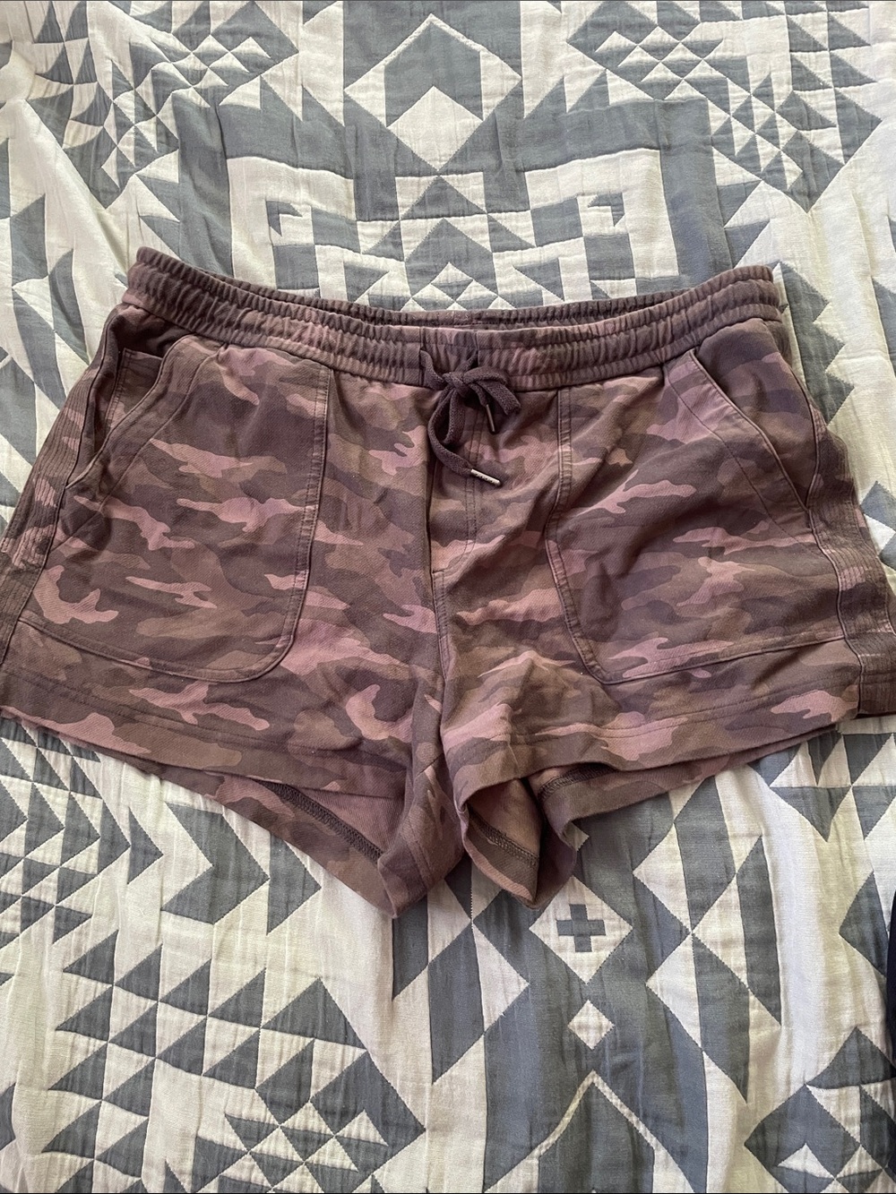 Athleta green Camo Farallon Athletic Shorts